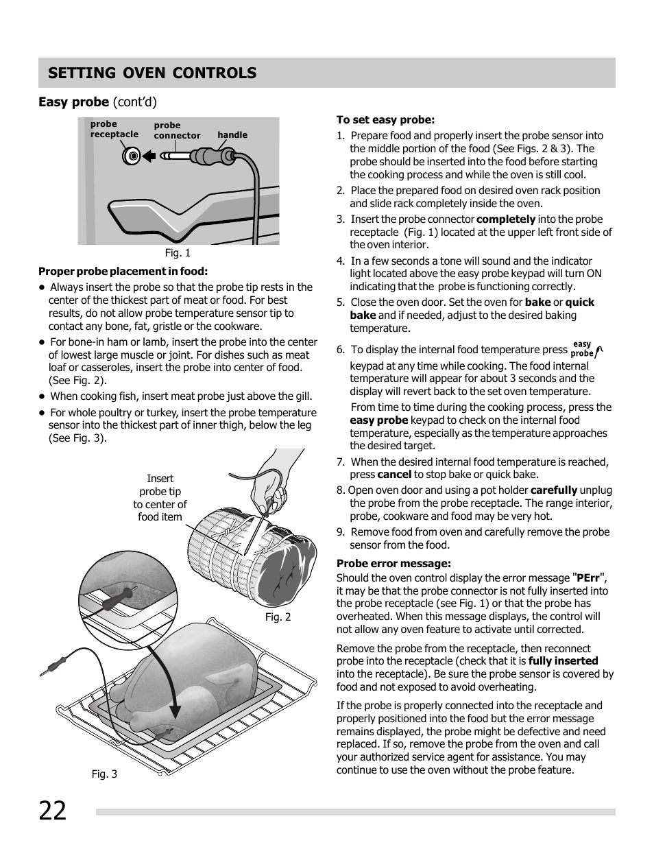 Setting oven controls | FRIGIDAIRE FGEF3032MB User Manual | Page 22 / 36