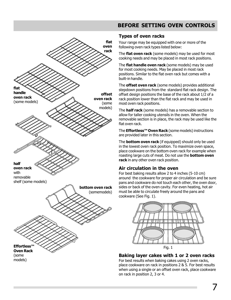 Before setting oven controls | FRIGIDAIRE FGEF3032MB User Manual | Page 7 / 36