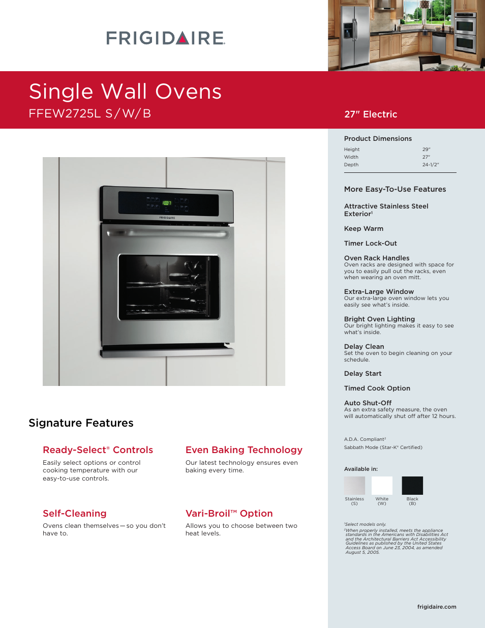 FRIGIDAIRE FFEW2725LW User Manual | 12 pages