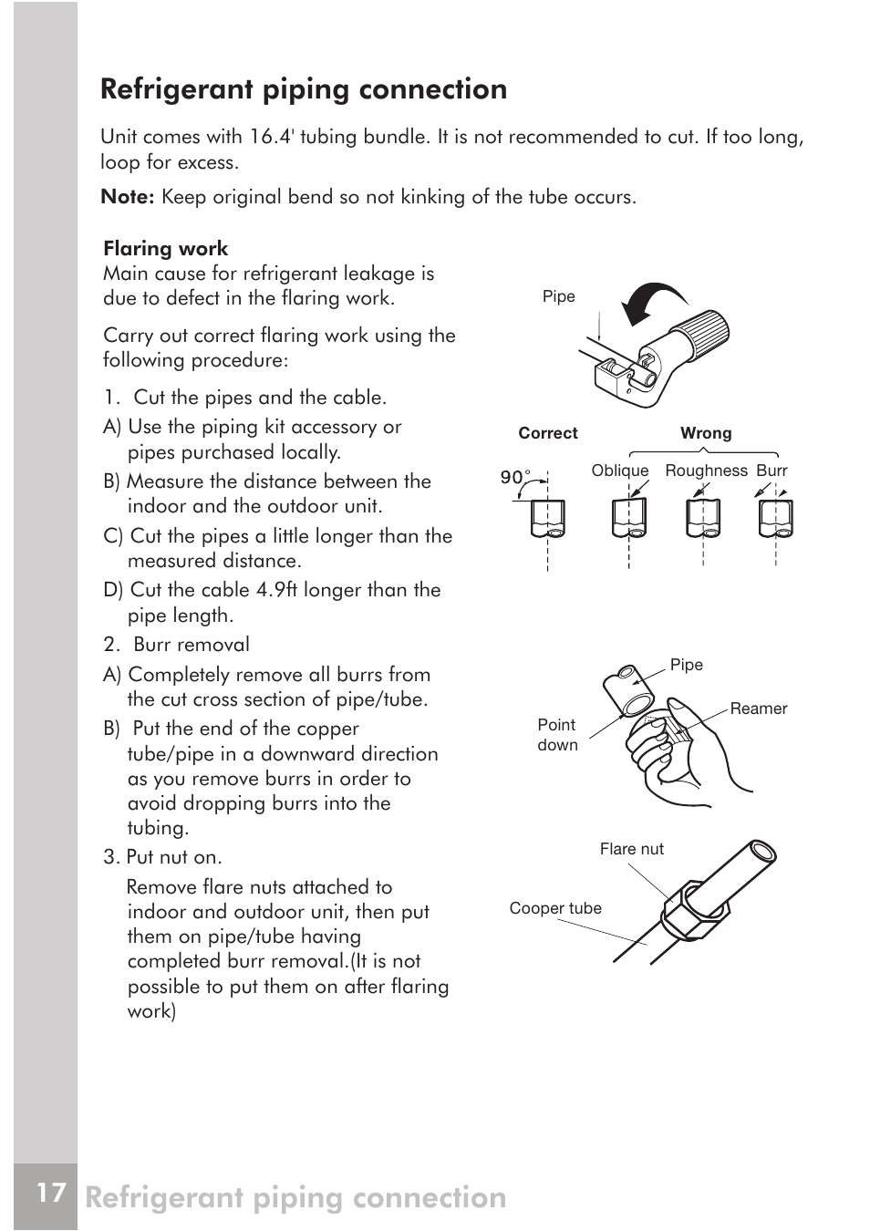 Refrigerant piping connection | FRIGIDAIRE FRS18PYS2 User Manual | Page 15 / 25