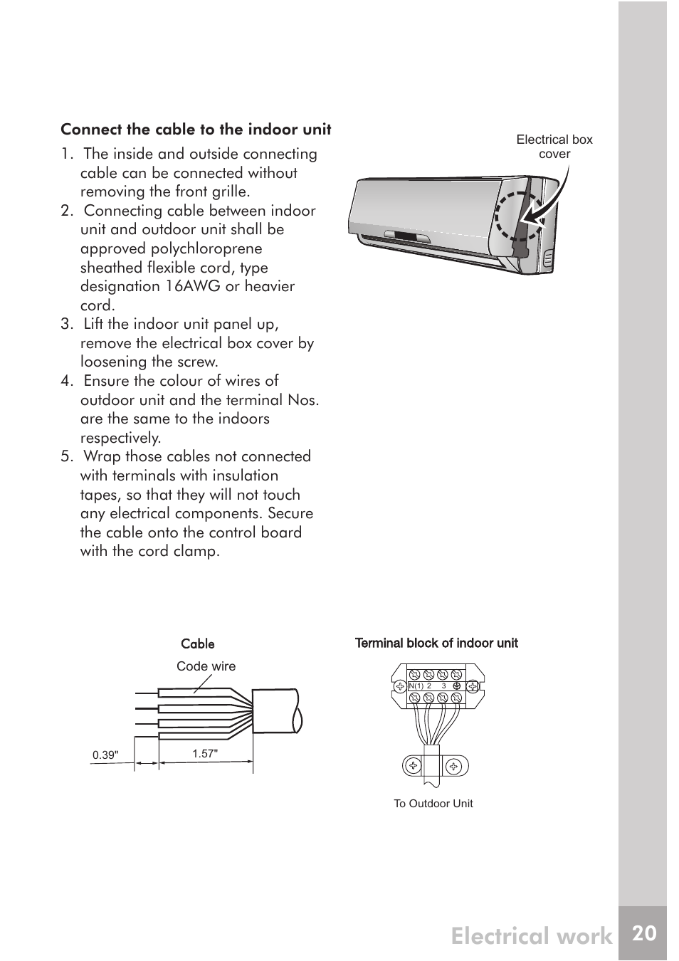 Electrical work | FRIGIDAIRE FRS18PYS2 User Manual | Page 18 / 25