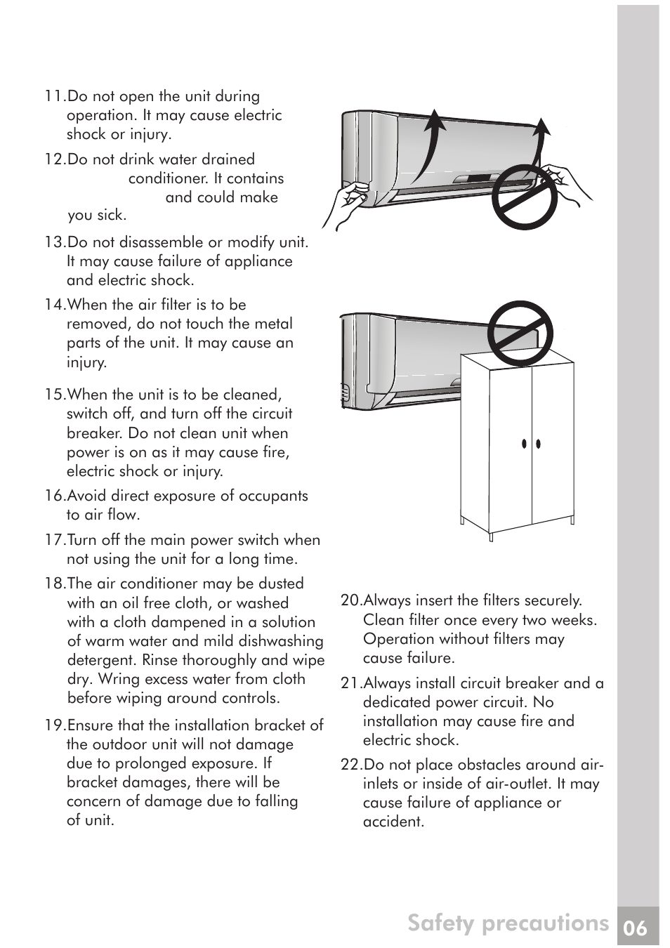 Safety precautions | FRIGIDAIRE FRS18PYS2 User Manual | Page 4 / 25