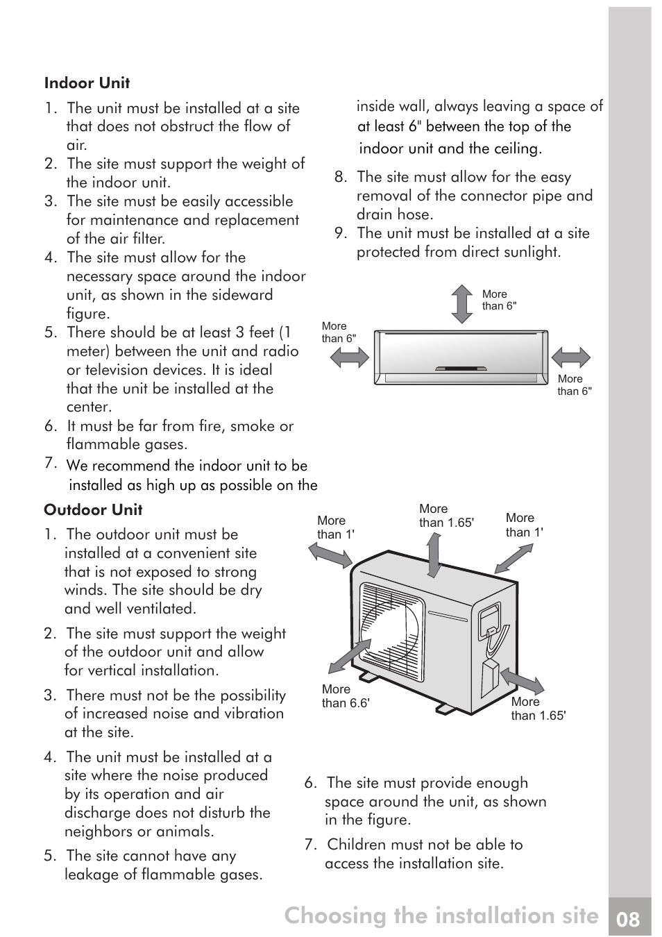 Choosing the installation site | FRIGIDAIRE FRS18PYS2 User Manual | Page 6 / 25