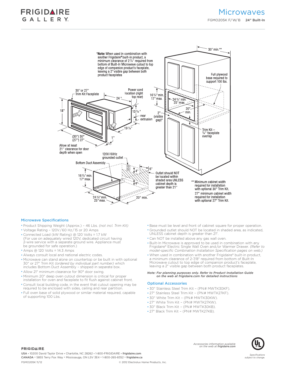 Microwaves | FRIGIDAIRE FGMO205KF User Manual | Page 3 / 7