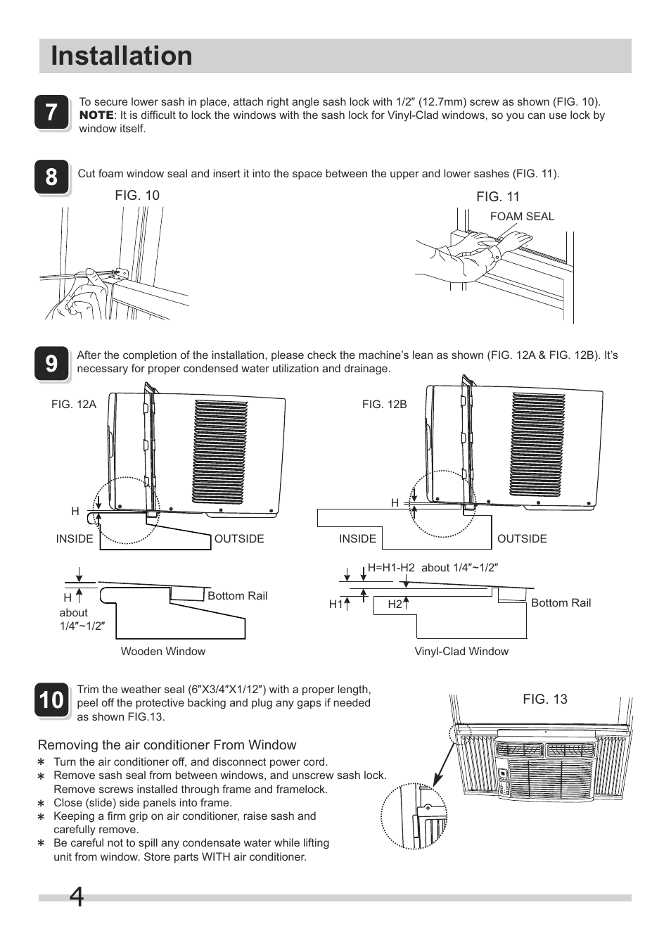4installation | FRIGIDAIRE FRA053XT7 User Manual | Page 4 / 4