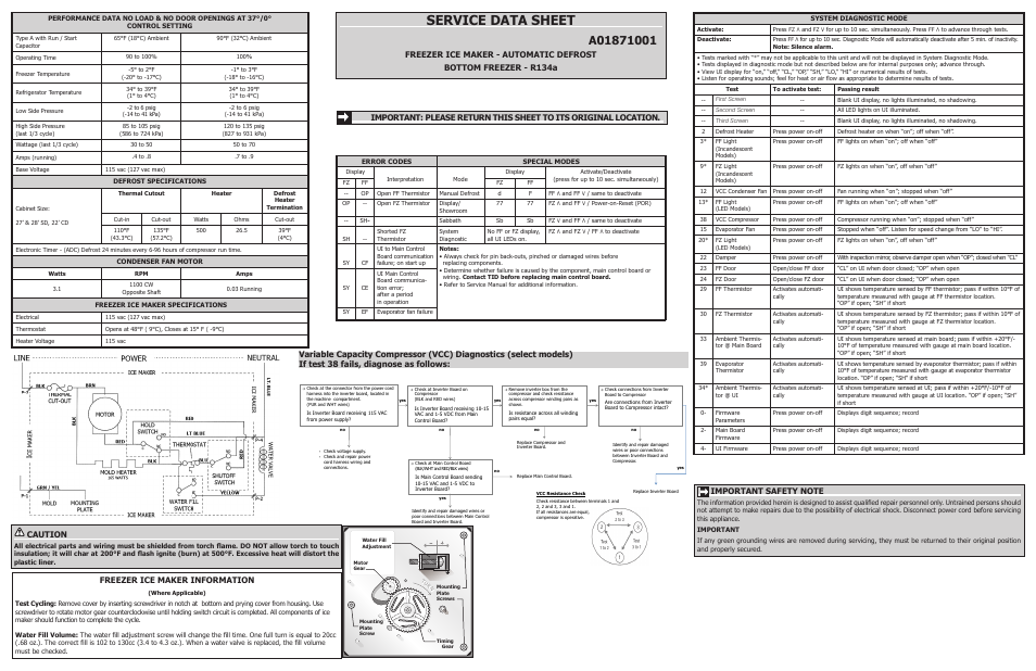 FRIGIDAIRE FFHN2740PP User Manual | 2 pages