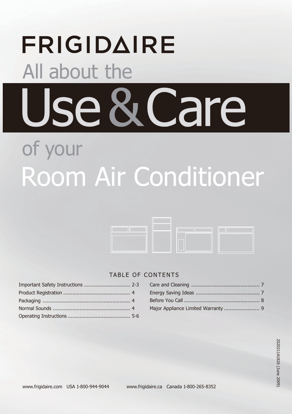 FRIGIDAIRE FRA122CV1 User Manual | 9 pages