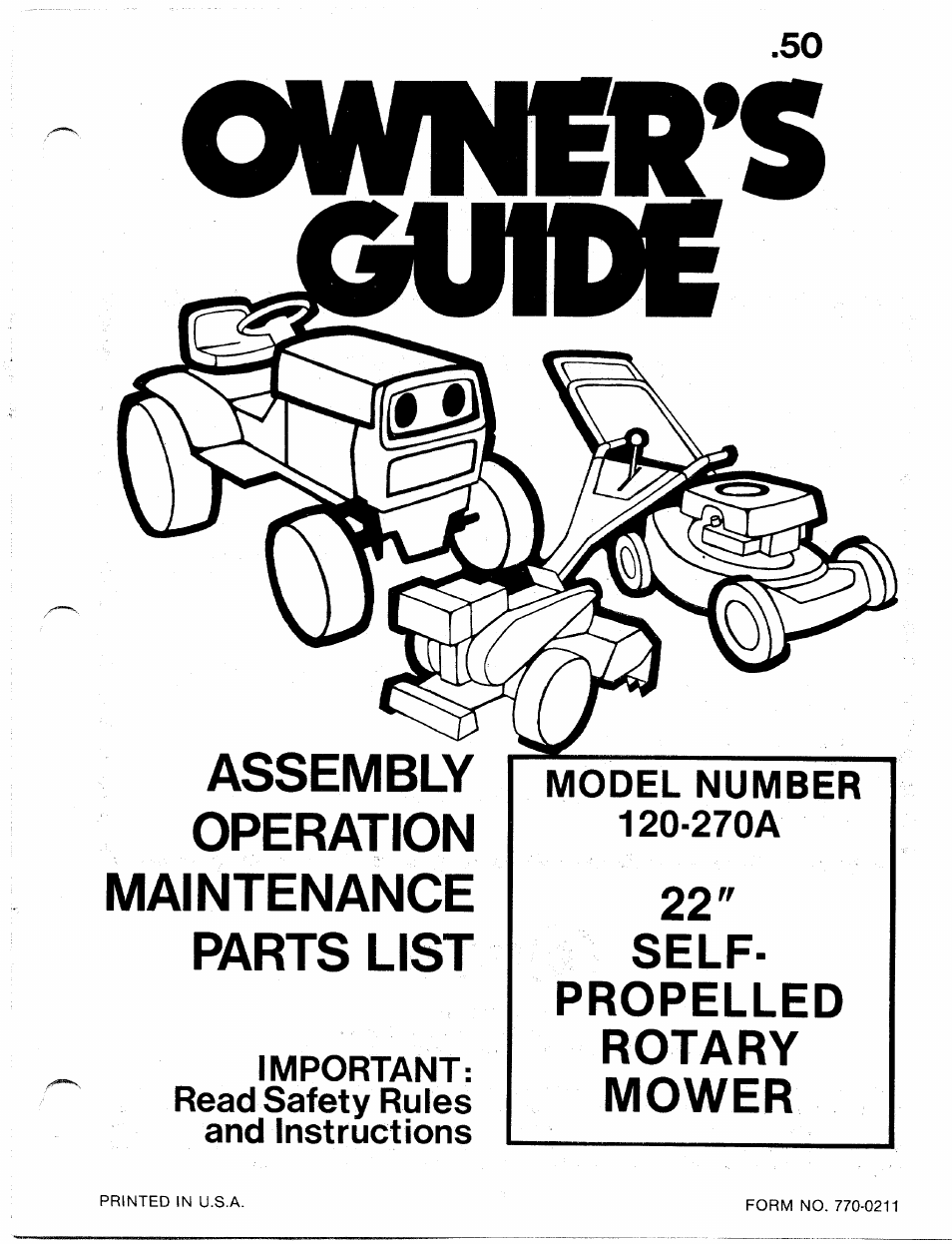 Bolens 120-270A User Manual | 17 pages