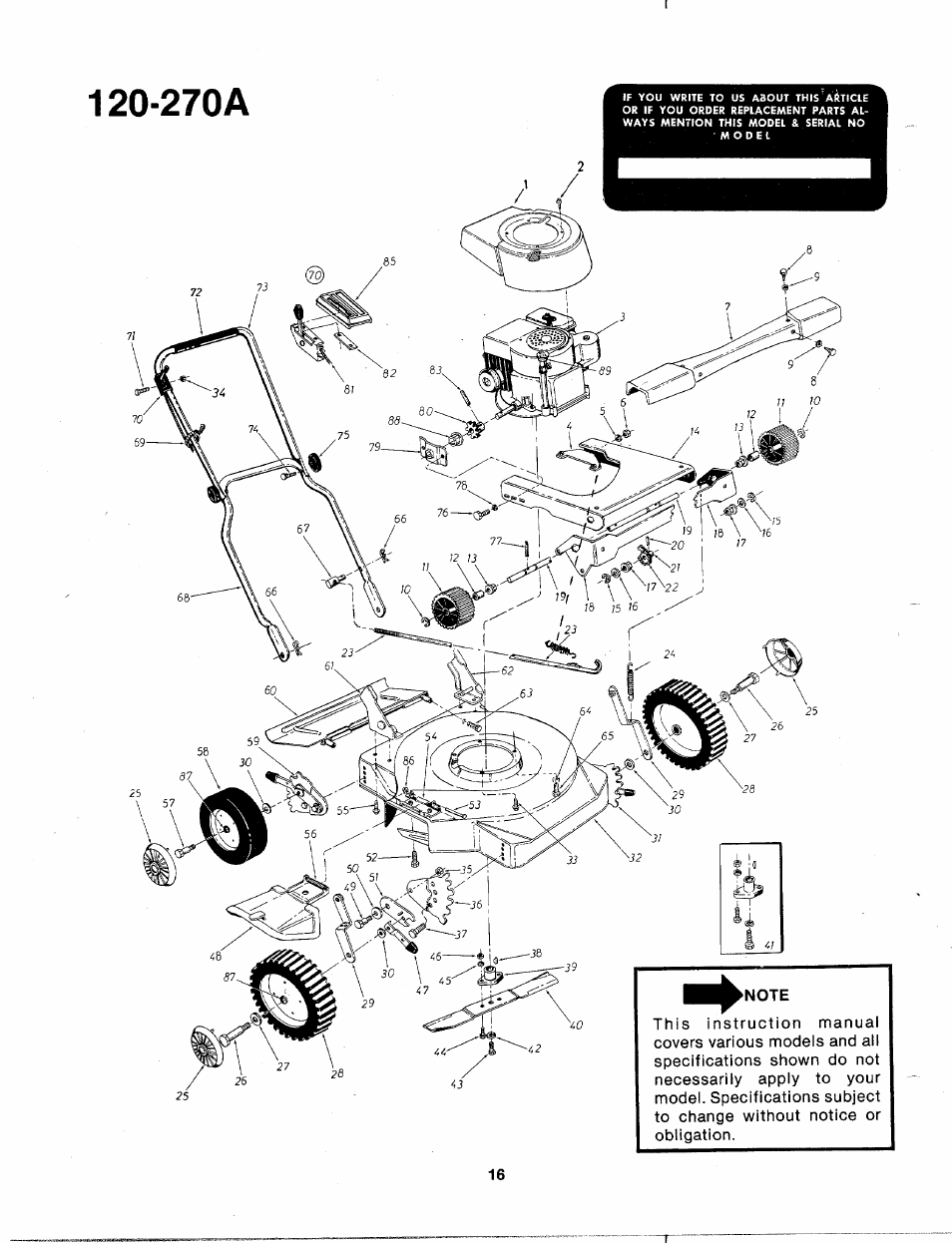 270a | Bolens 120-270A User Manual | Page 15 / 17