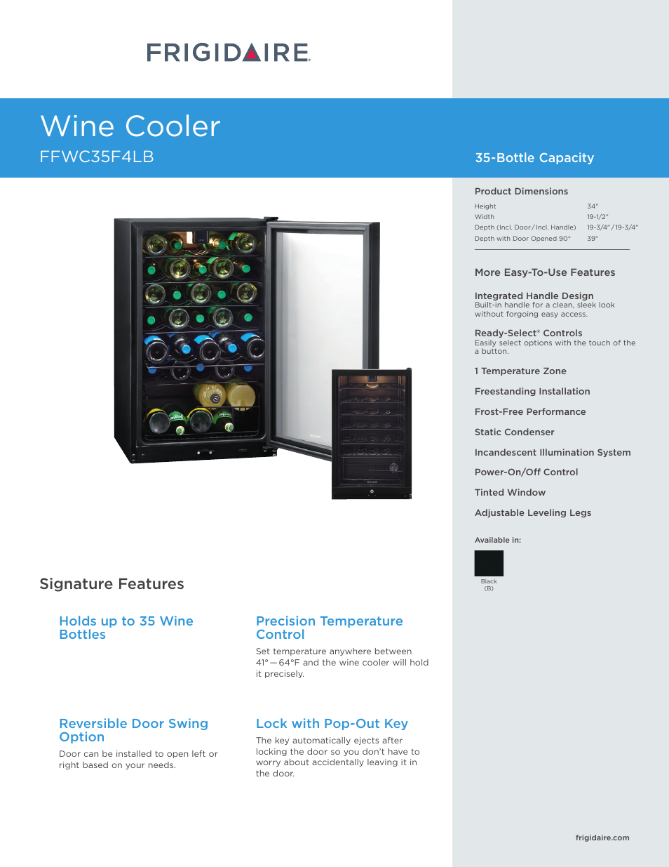 FRIGIDAIRE FFWC35F4LB User Manual | 2 pages