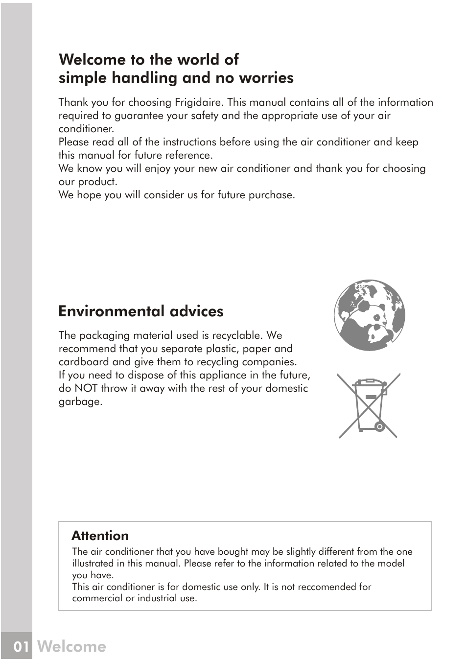 Welcome | FRIGIDAIRE FRS12PYS1 User Manual | Page 2 / 27