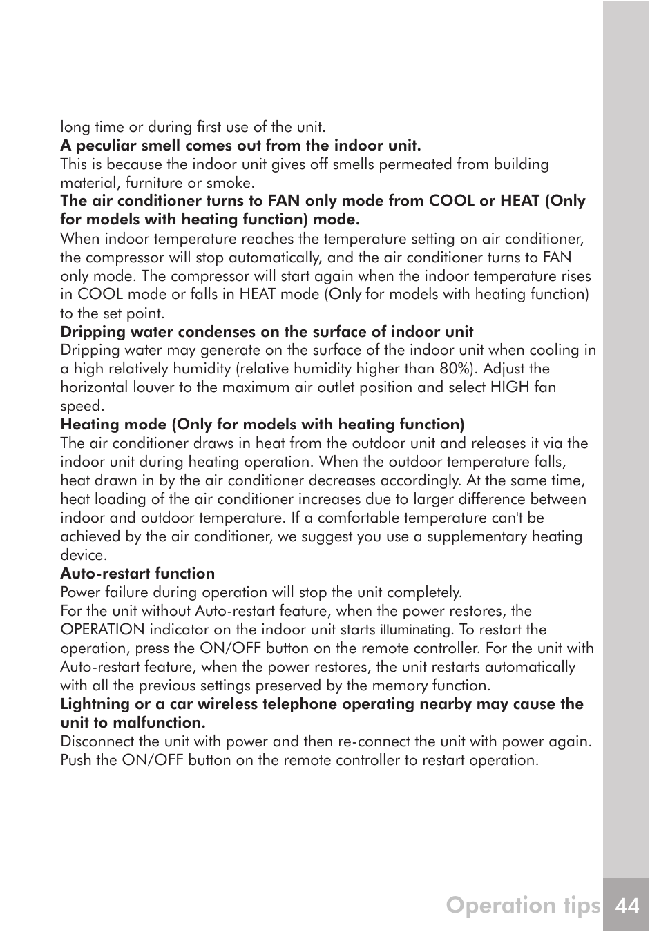 Operation tips | FRIGIDAIRE FRS12PYS1 User Manual | Page 24 / 27