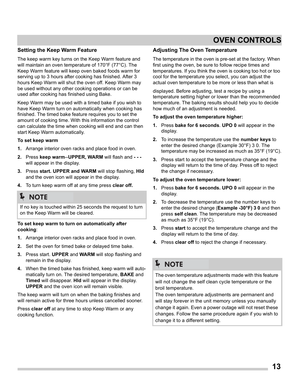 13 oven controls | FRIGIDAIRE FFET2725PS User Manual | Page 13 / 24