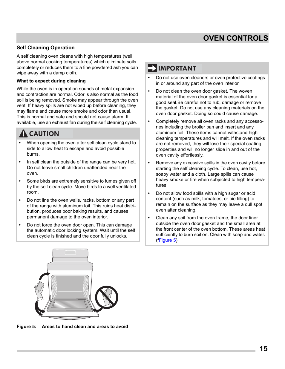 15 oven controls, Caution, Important | FRIGIDAIRE FFET2725PS User Manual | Page 15 / 24