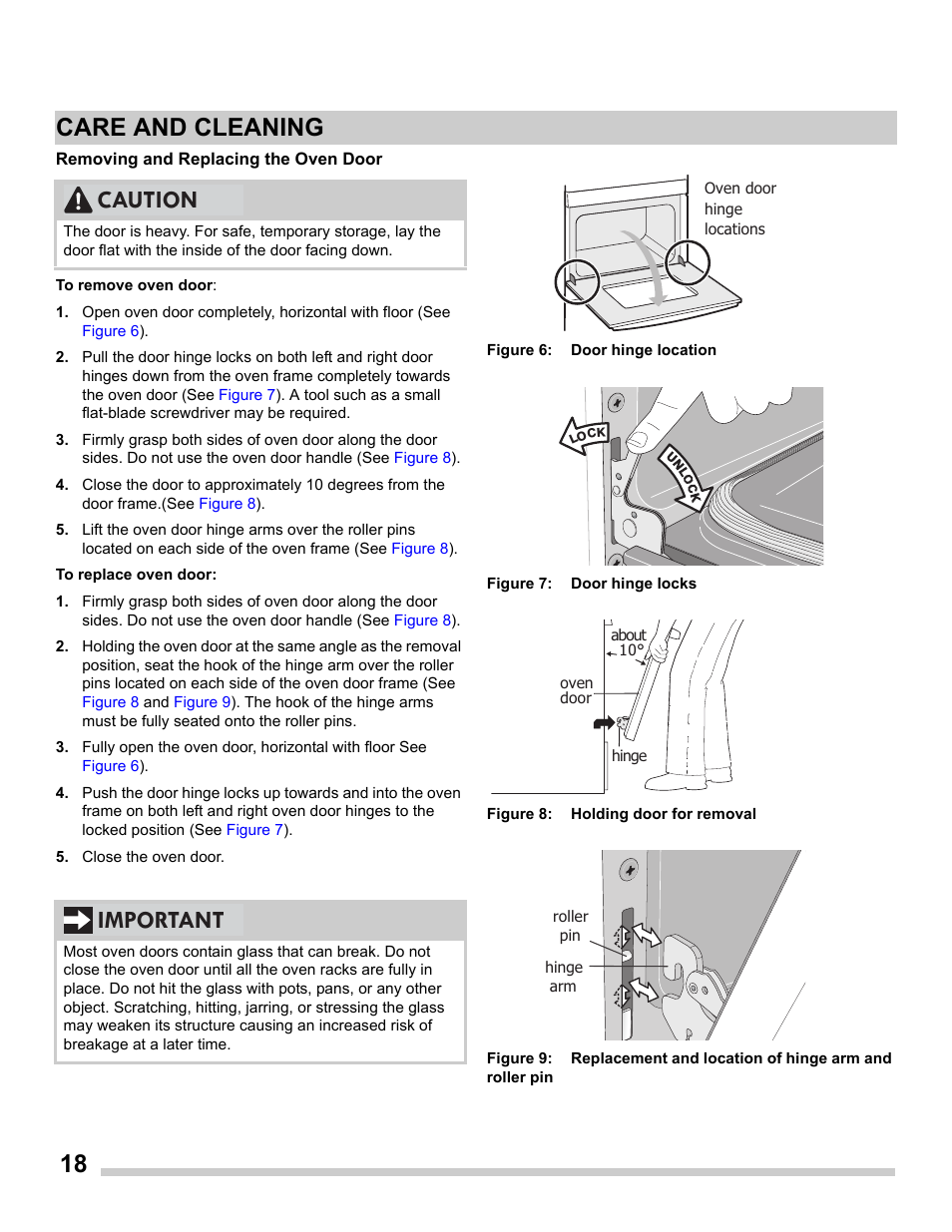 18 care and cleaning, Caution important | FRIGIDAIRE FFET2725PS User Manual | Page 18 / 24