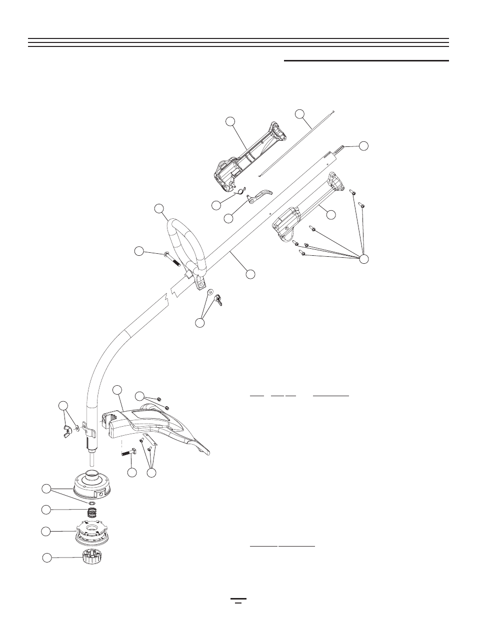 Parts list | Bolens BL100 User Manual | Page 63 / 64