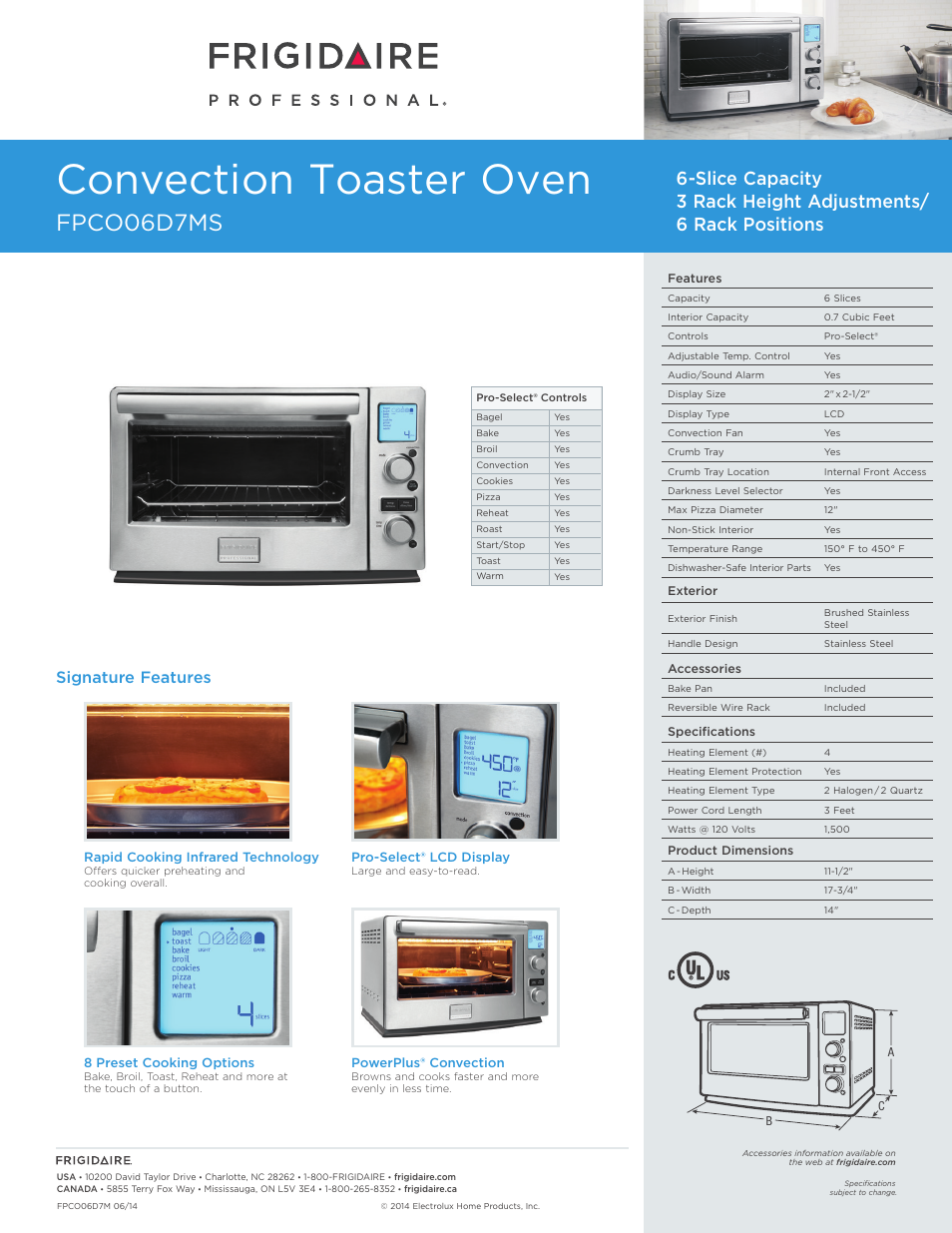 FRIGIDAIRE FPCO06D7MS User Manual | 1 page