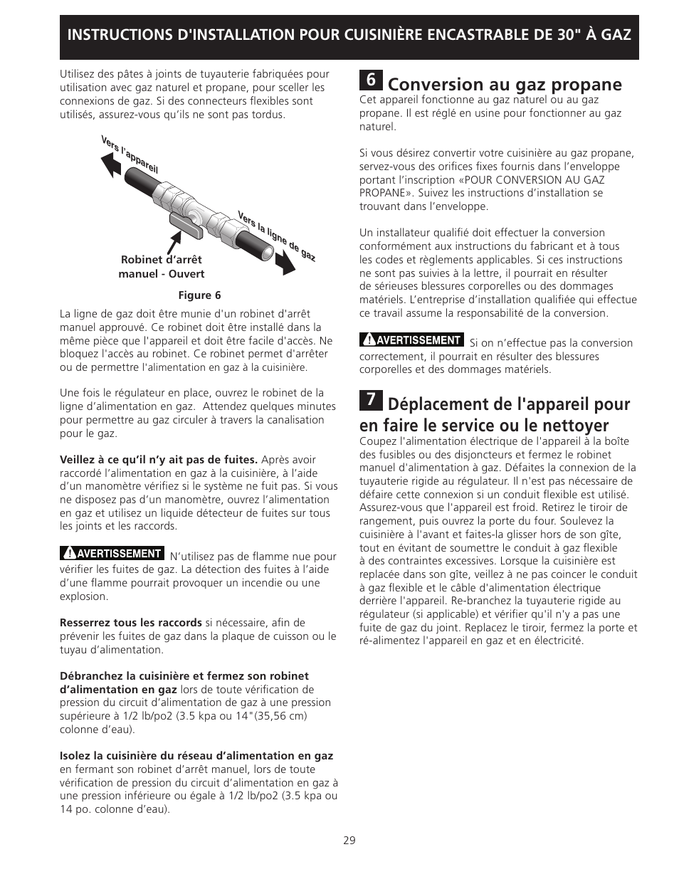 Conversion au gaz propane | FRIGIDAIRE FGGS3045KF User Manual | Page 29 / 36