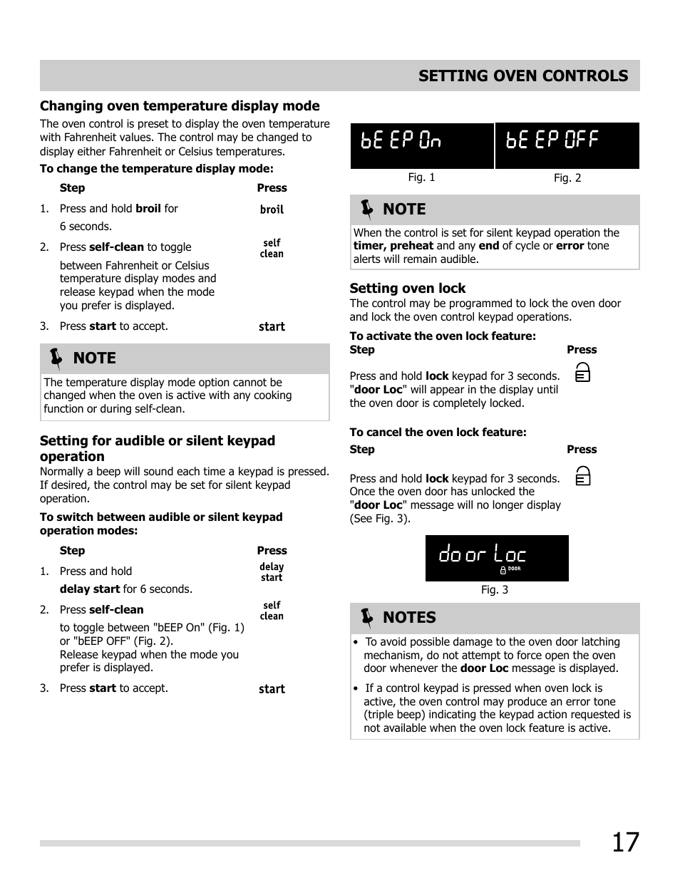 Setting oven controls | FRIGIDAIRE FGEF3055MF User Manual | Page 17 / 44