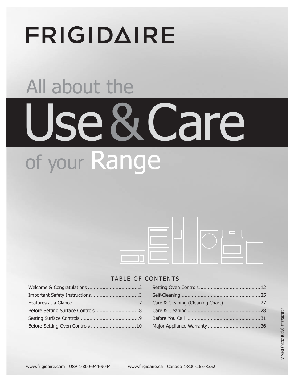 FRIGIDAIRE FGGF304DLB User Manual | 36 pages