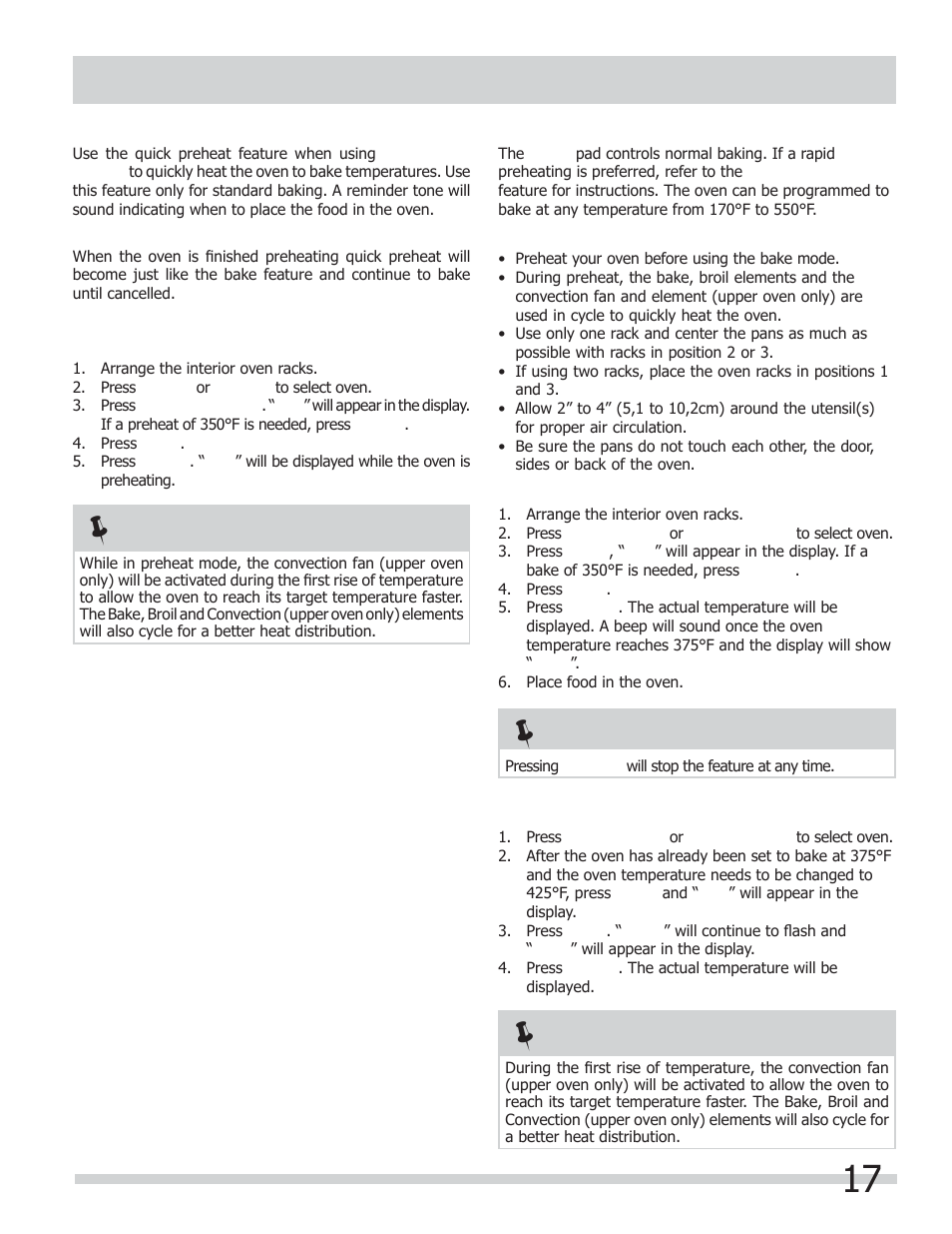 Setting oven controls | FRIGIDAIRE FGEF306TMB User Manual | Page 17 / 36