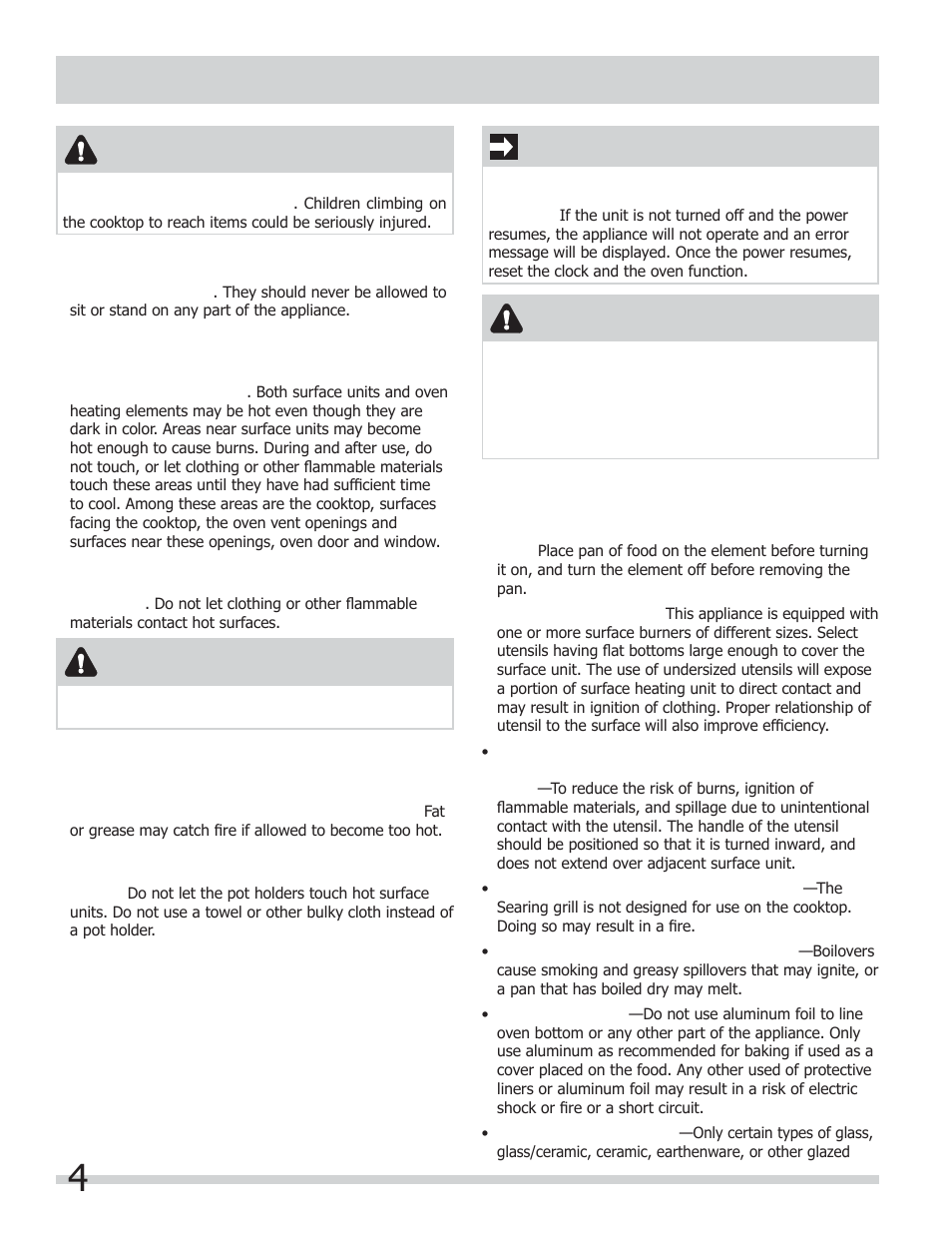 Important safety instructions, Caution, Warning | Important | FRIGIDAIRE FGEF306TMB User Manual | Page 4 / 36