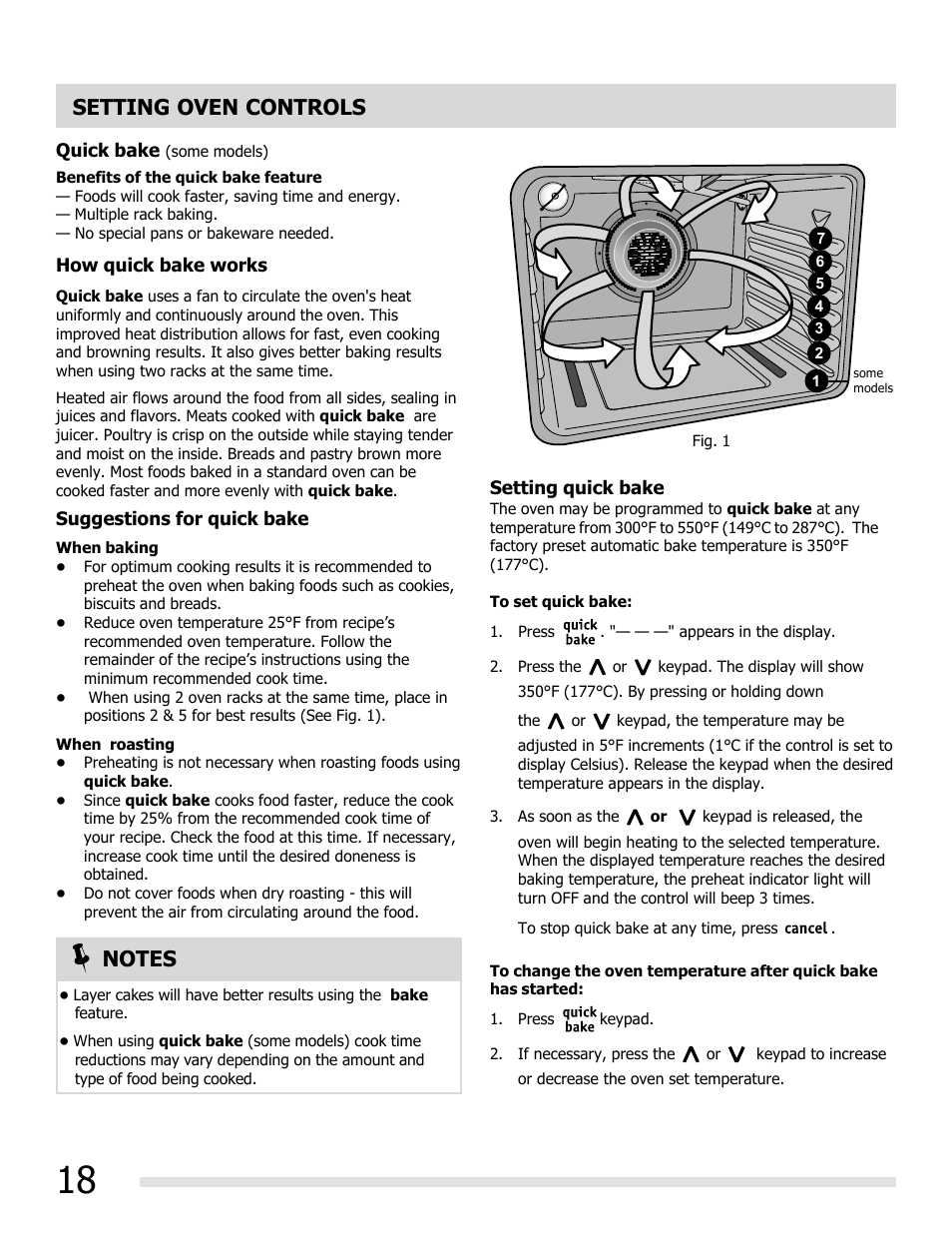 Setting oven controls | FRIGIDAIRE FGGF3032MB User Manual | Page 18 / 36