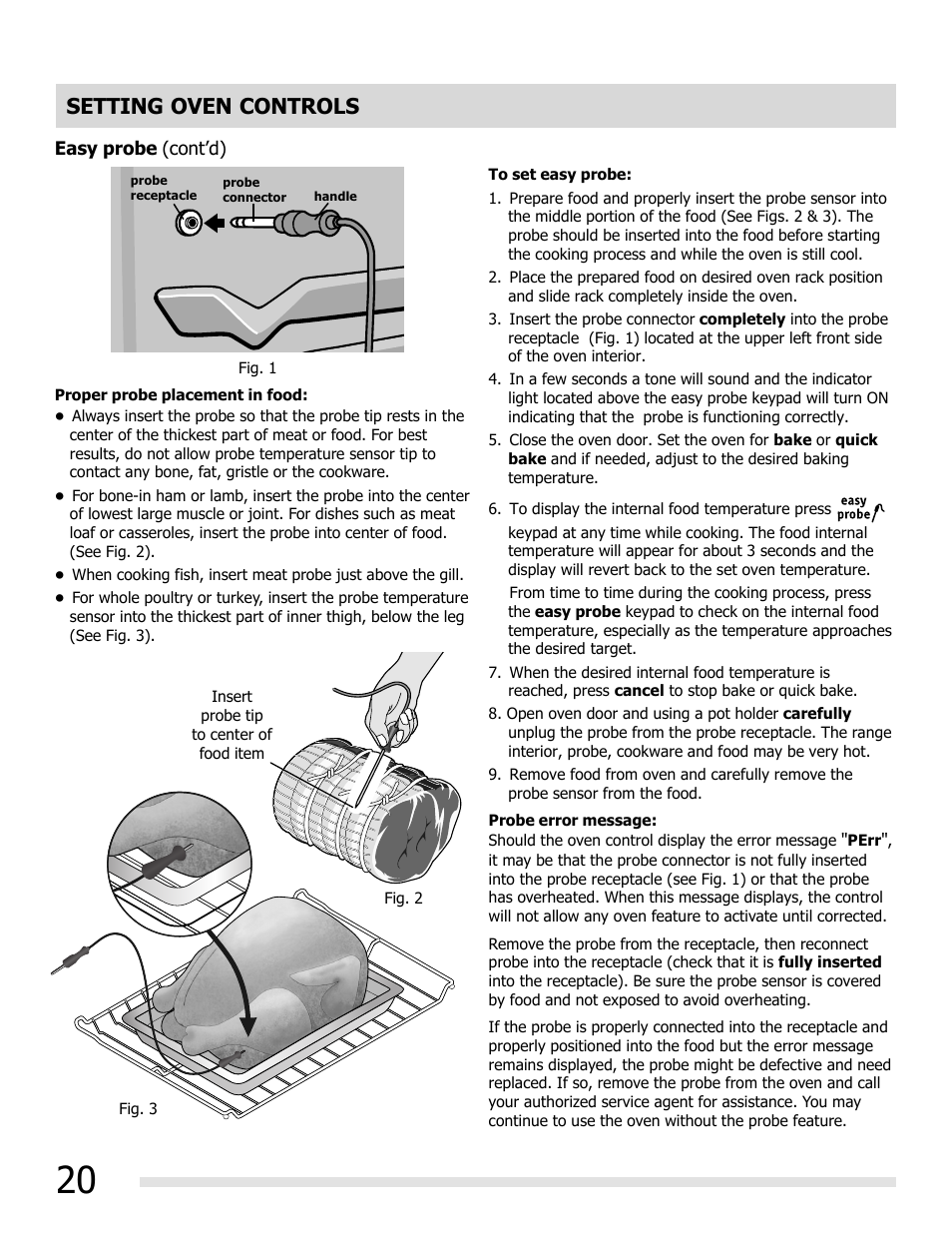 Setting oven controls | FRIGIDAIRE FGGF3032MB User Manual | Page 20 / 36