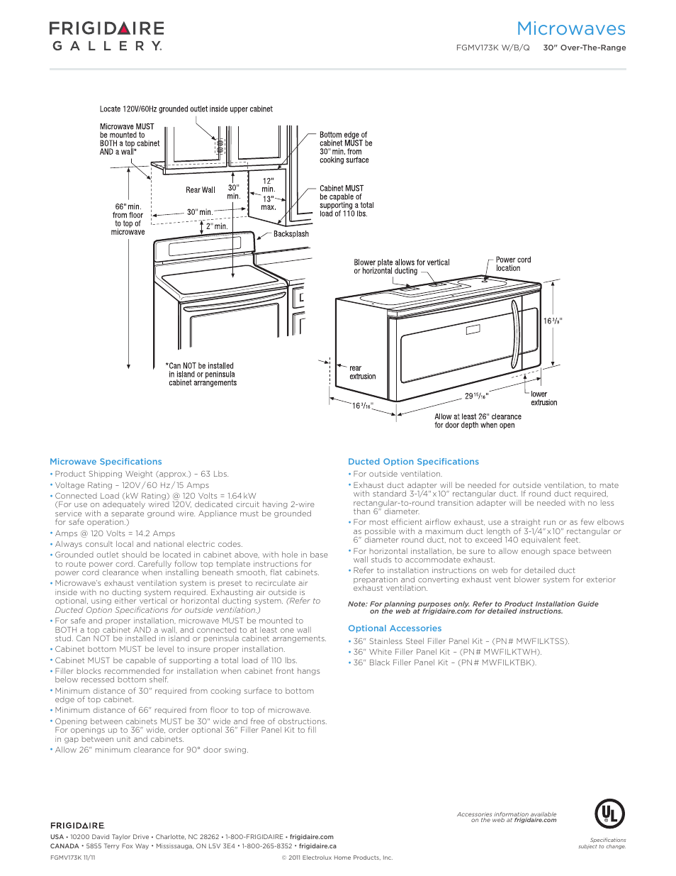 Microwaves | FRIGIDAIRE FGMV173KB User Manual | Page 3 / 7