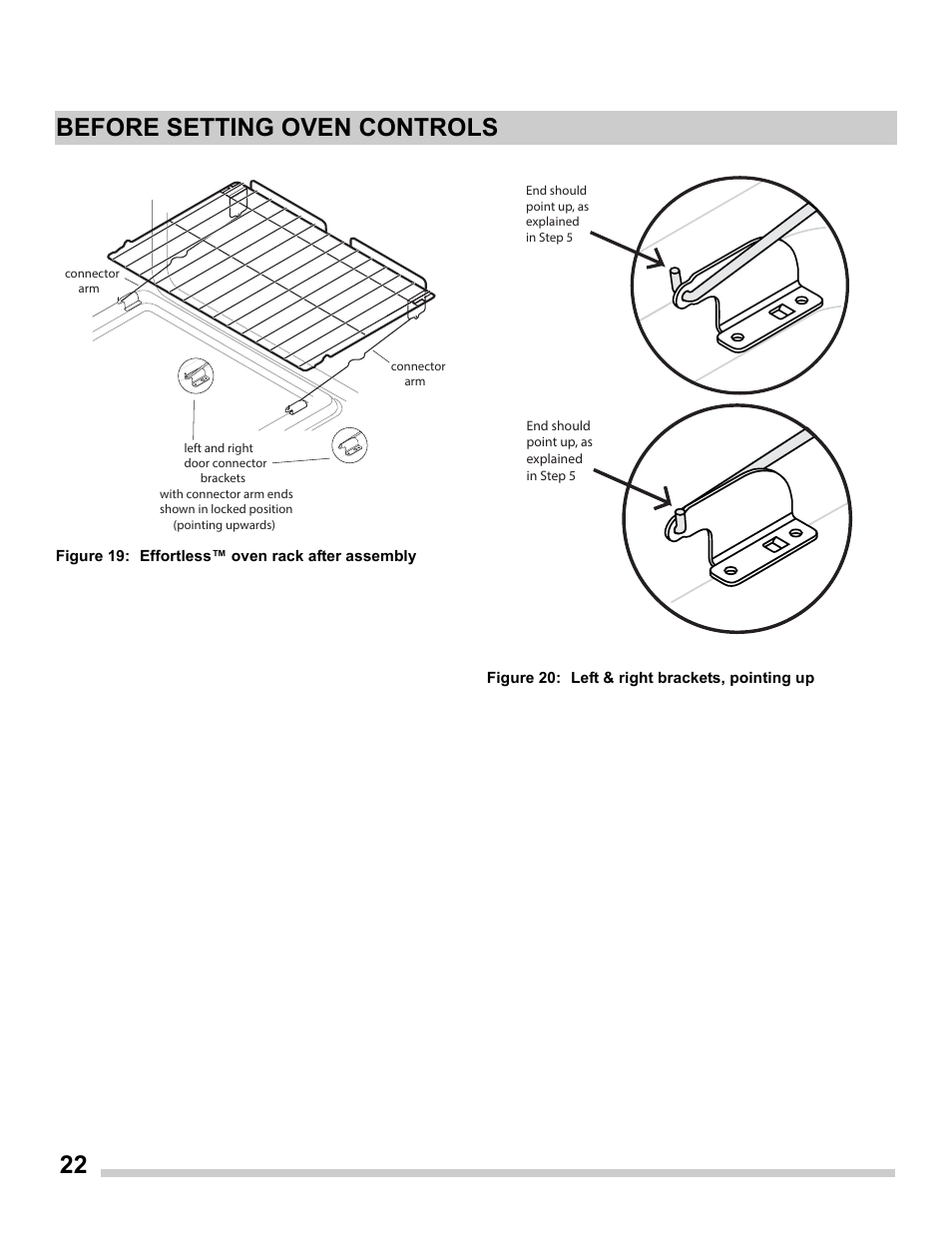 Upwards, Figure 19, 22 before setting oven controls | FRIGIDAIRE FGES3065PF User Manual | Page 22 / 55
