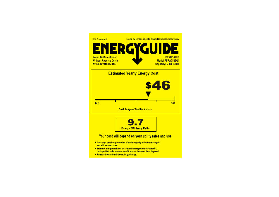 FRIGIDAIRE FFRA0522Q1 User Manual | 1 page