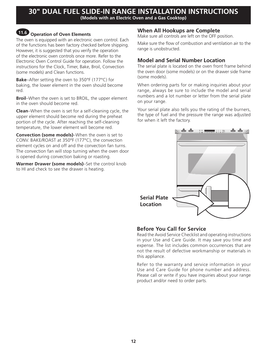 FRIGIDAIRE FGDS3065KW User Manual | Page 12 / 40