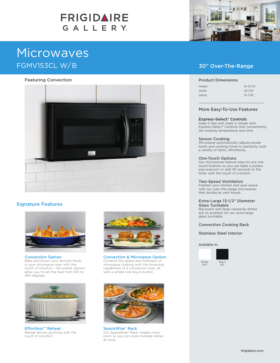FRIGIDAIRE FGMV153CLW User Manual | 7 pages