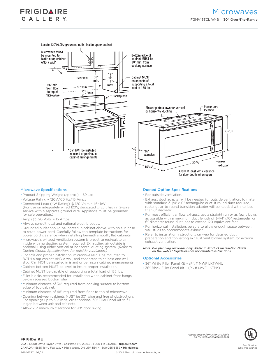 Microwaves | FRIGIDAIRE FGMV153CLW User Manual | Page 3 / 7