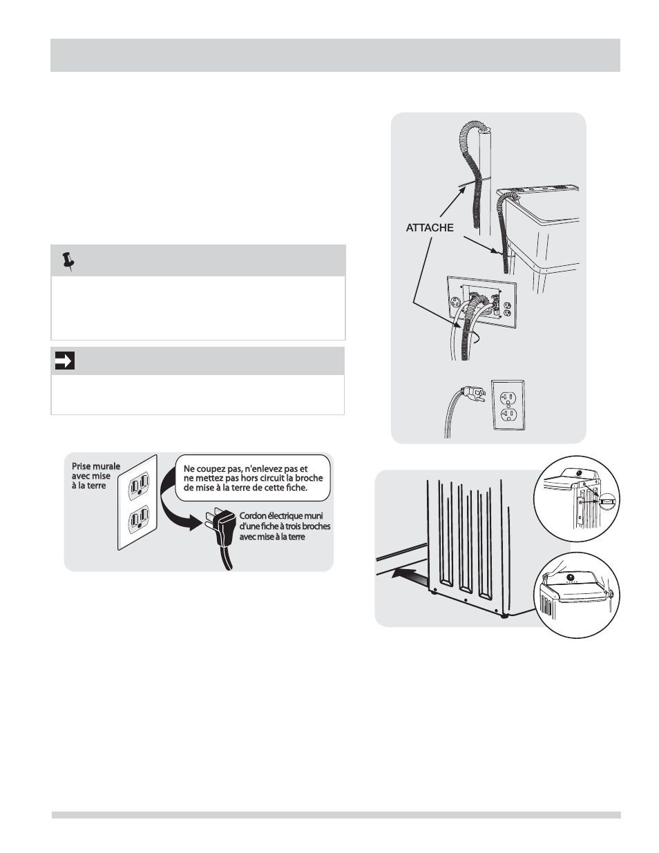 Instructions d’installation, Remarque, Important | FRIGIDAIRE Affinity Washer FAHE1011MW User Manual | Page 19 / 32