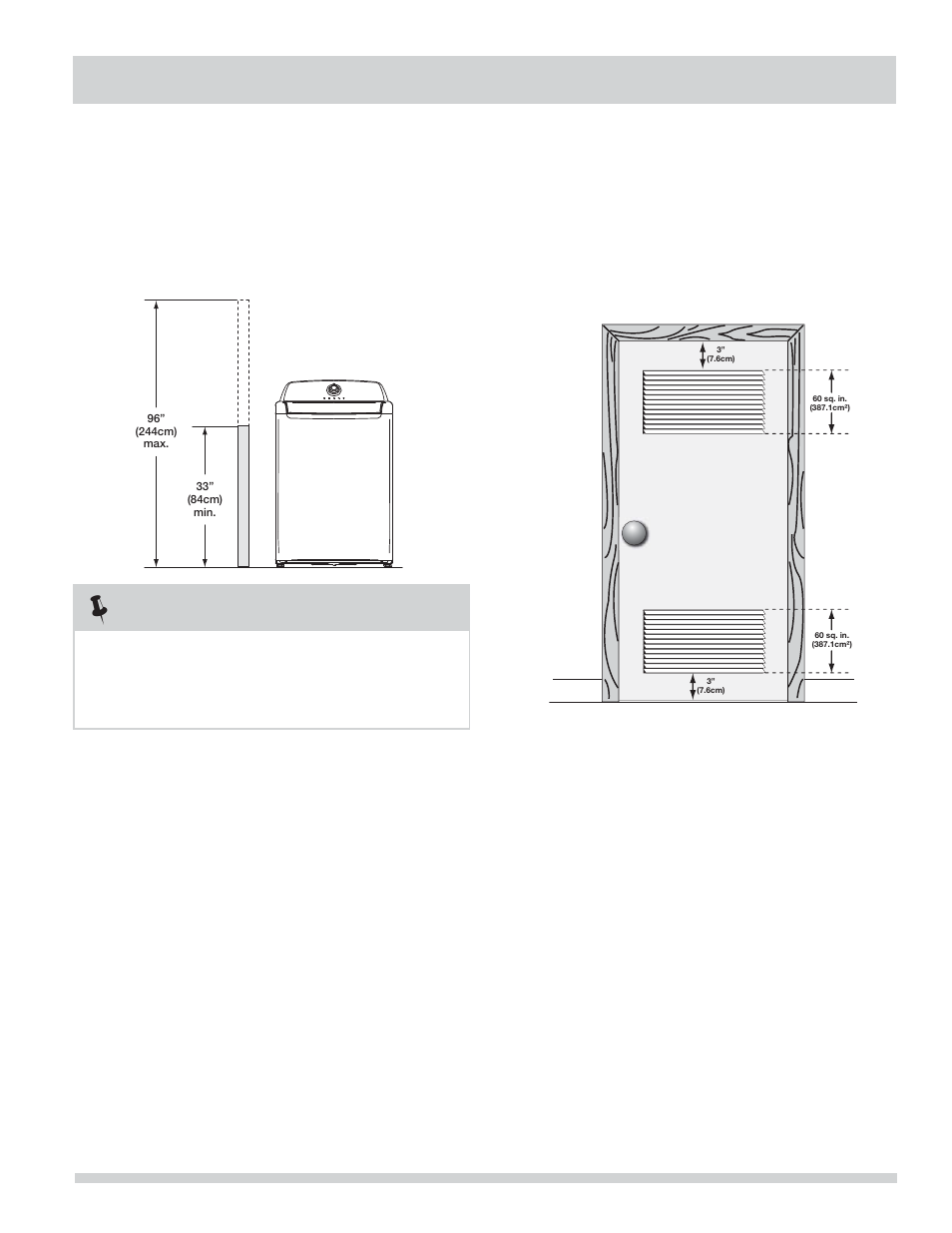 Installation requirements | FRIGIDAIRE Affinity Washer FAHE1011MW User Manual | Page 5 / 32