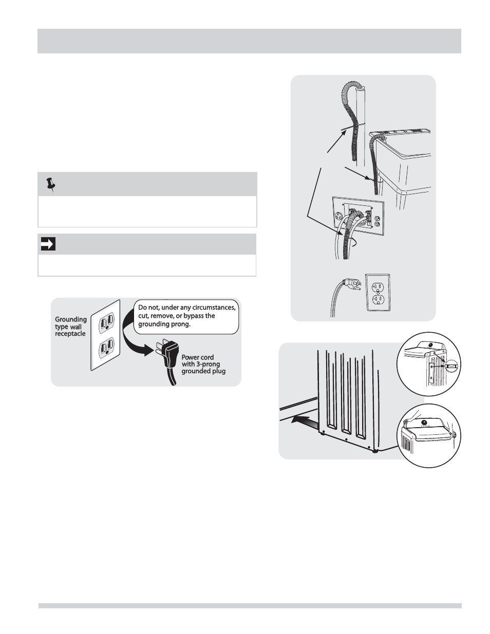 Installation instructions, Important | FRIGIDAIRE Affinity Washer FAHE1011MW User Manual | Page 9 / 32