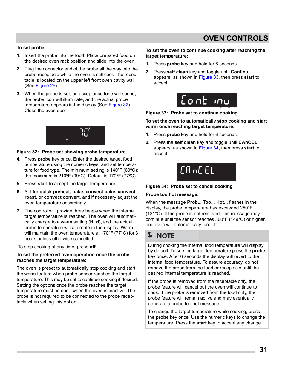 31 oven controls | FRIGIDAIRE FGDS3065PF User Manual | Page 31 / 48