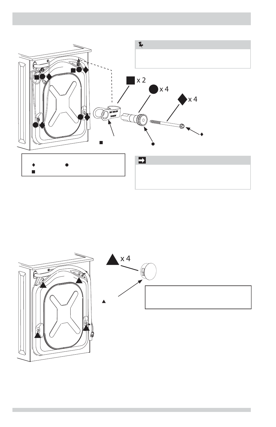 Instructions d’installation, X 4 x 2 x 4 | FRIGIDAIRE FAFW3801LW User Manual | Page 20 / 36