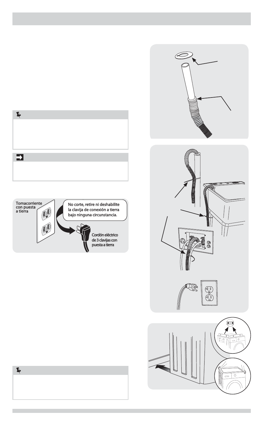 Instrucciones de instalación, Importante, Nota | FRIGIDAIRE FAFW3801LW User Manual | Page 34 / 36
