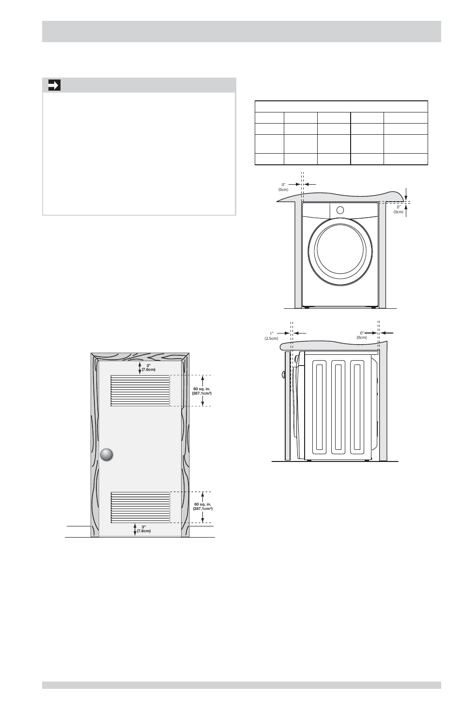 Installation requirements, Important, Installation in a recess or closet | Clearance requirements | FRIGIDAIRE FAFW3801LW User Manual | Page 5 / 36
