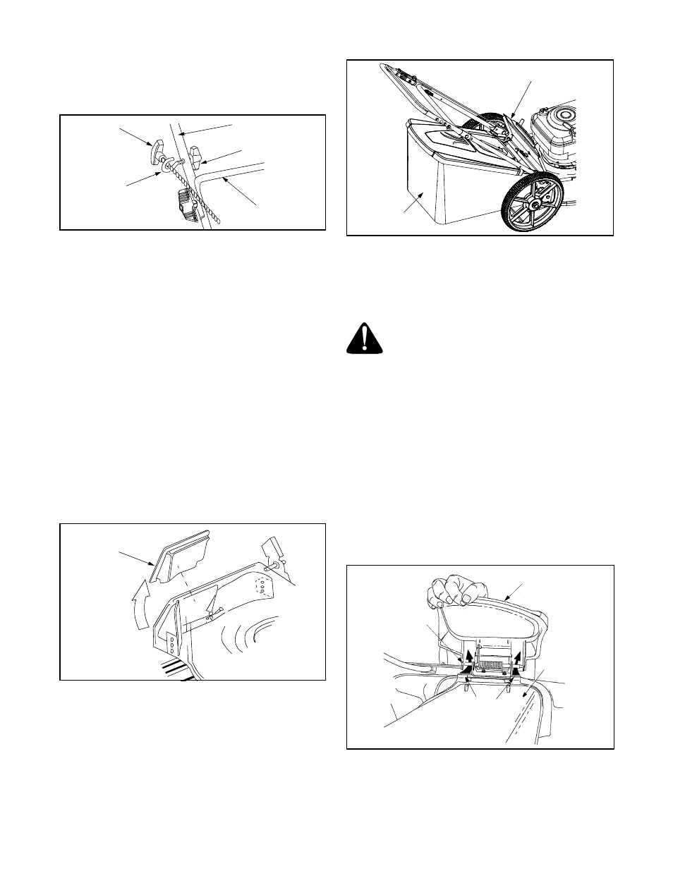 Attaching grass catcher to mower, Converting to side discharge | MTD Series 540 User Manual | Page 8 / 20