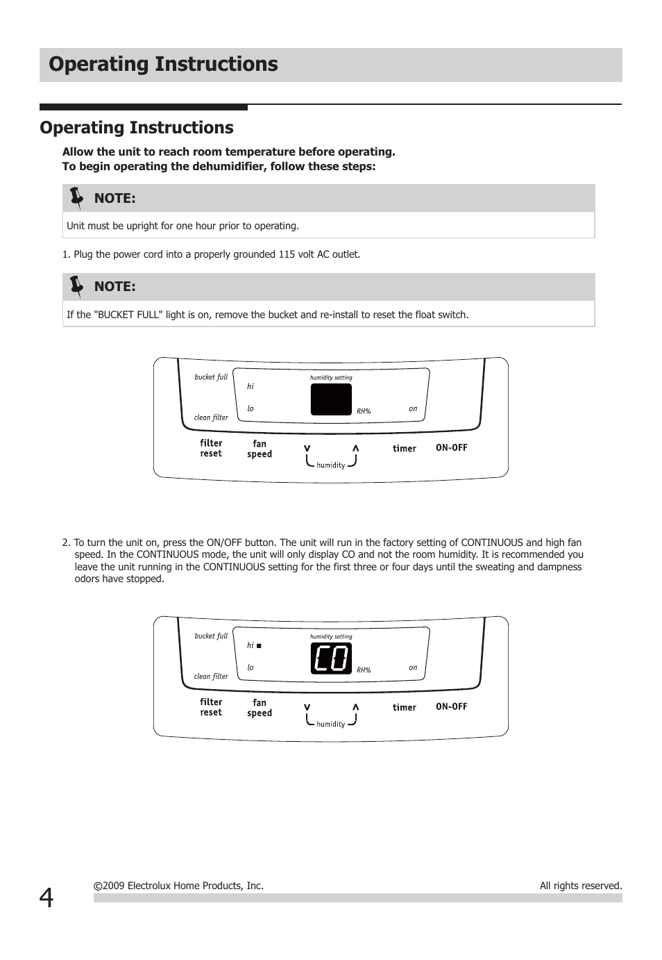 Operating instructions | FRIGIDAIRE FAD704DWD User Manual | Page 4 / 10