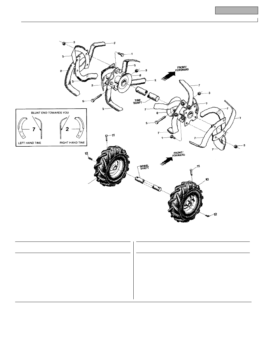 Parts list | Bolens 12226 User Manual | Page 31 / 36