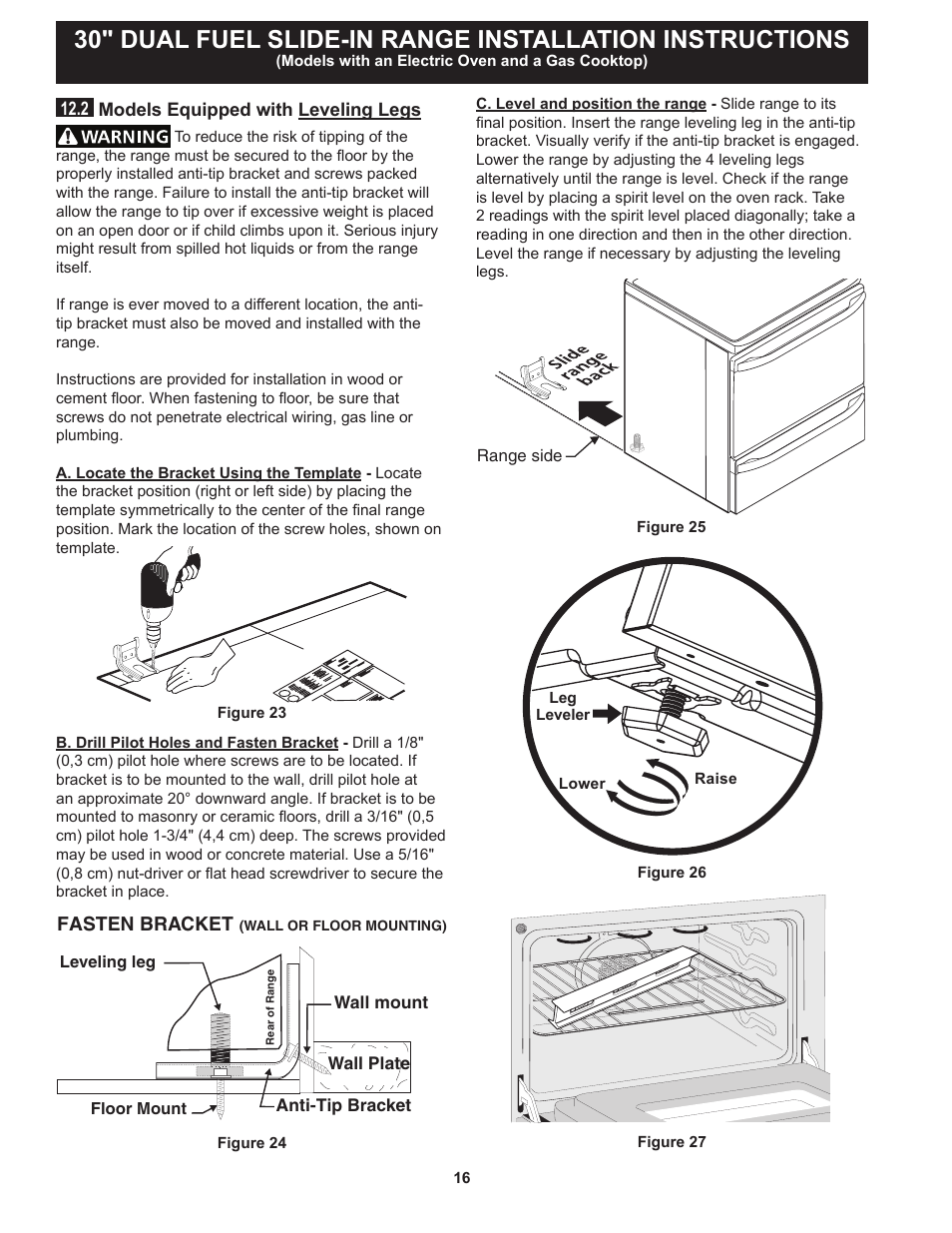 Fasten bracket | FRIGIDAIRE FPDS3085PF User Manual | Page 16 / 48