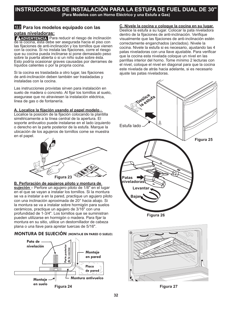 Montura de sujeción | FRIGIDAIRE FPDS3085PF User Manual | Page 32 / 48