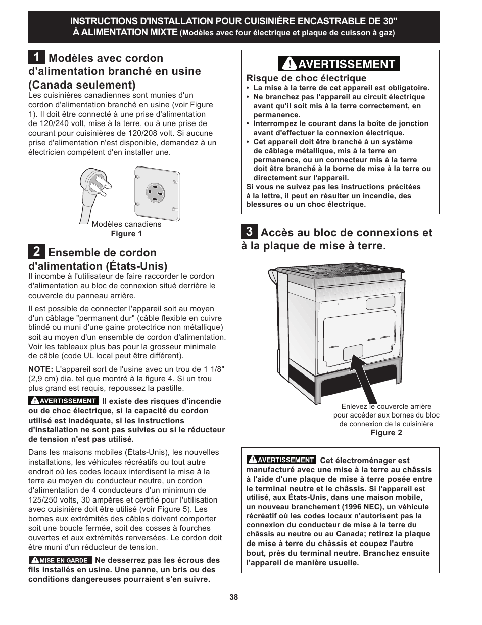 Ensemble de cordon d'alimentation (états‑unis) | FRIGIDAIRE FPDS3085PF User Manual | Page 38 / 48