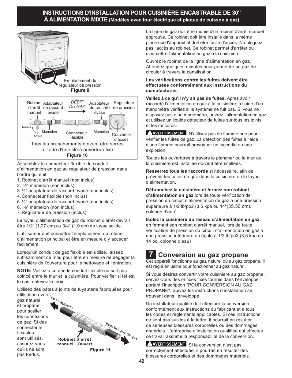 Conversion au gaz propane | FRIGIDAIRE FPDS3085PF User Manual | Page 42 / 48