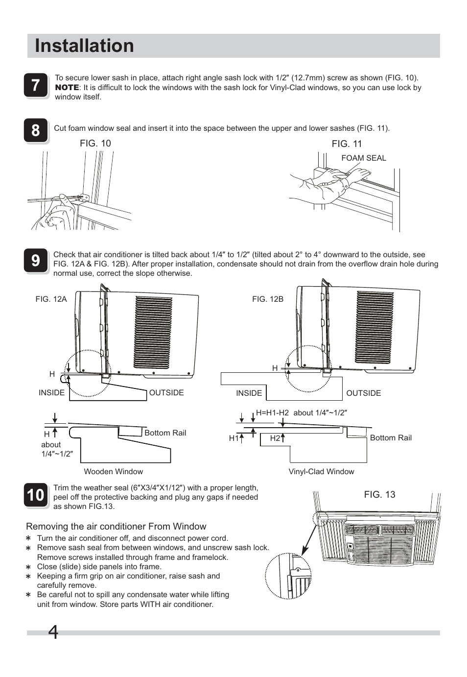 4installation | FRIGIDAIRE FFRA1222Q1 User Manual | Page 4 / 4