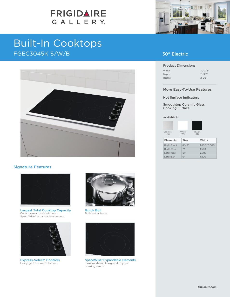 FRIGIDAIRE FGEC3045KW User Manual | 5 pages